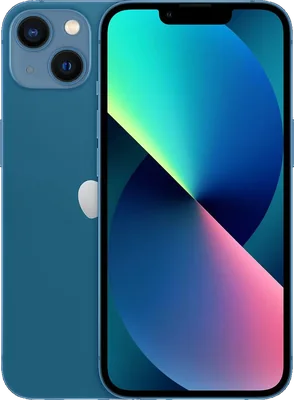 iPhone 13 azul, vista trasera y frontal